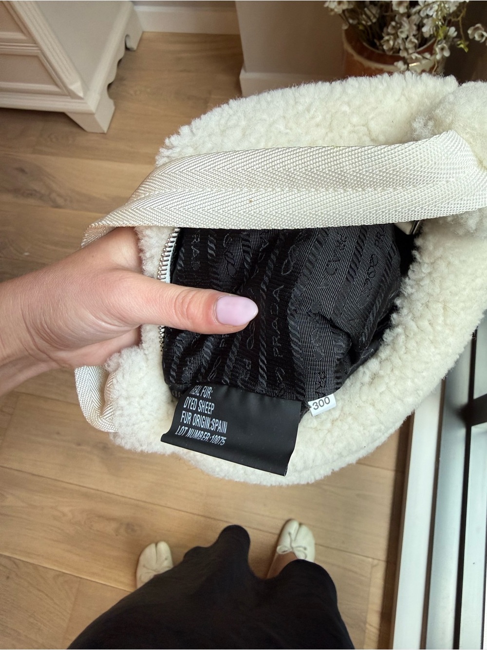 Prada White Shearling Mini Bag - Picture 7 of 7